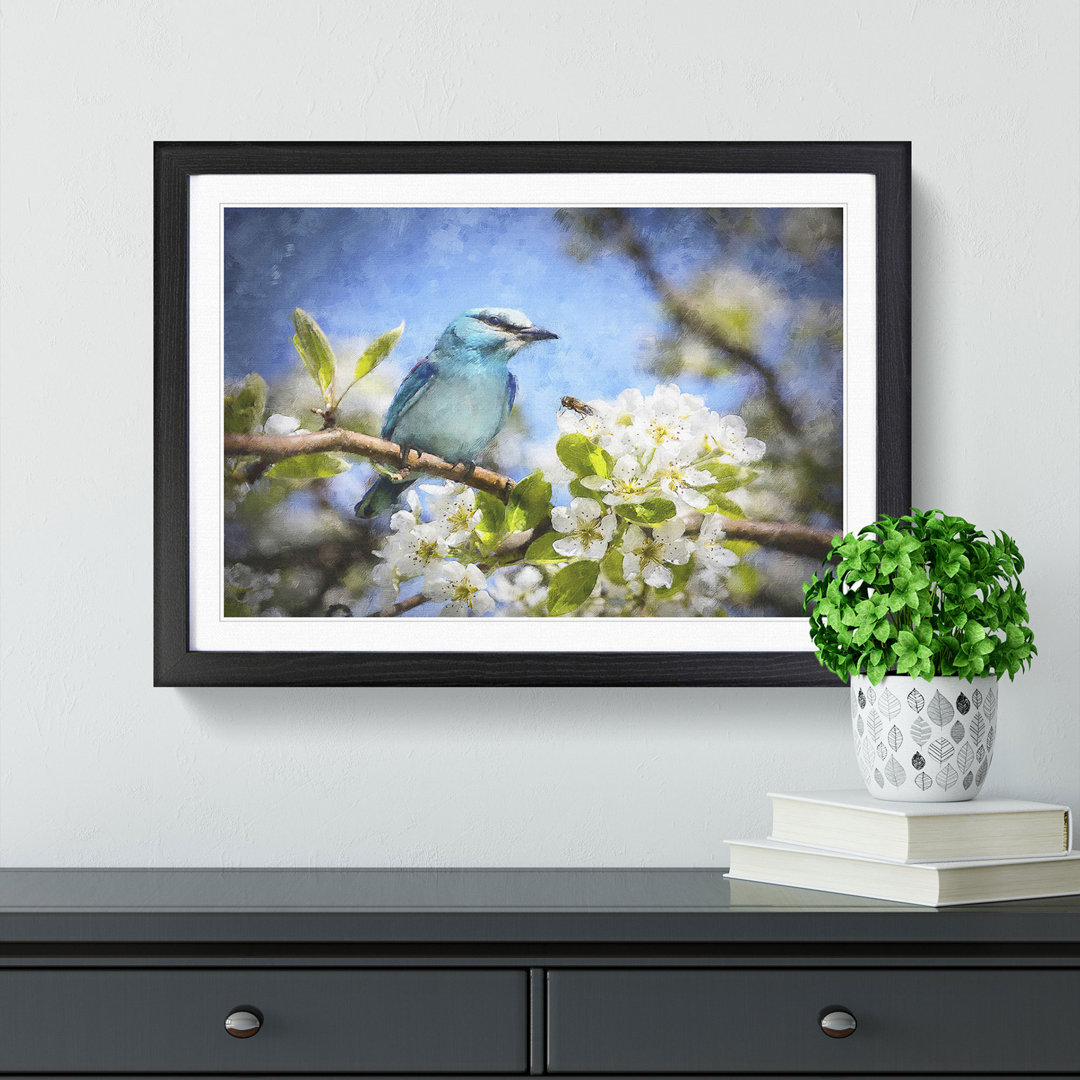 Blue Bird & Cherry Blossom Tree Painting