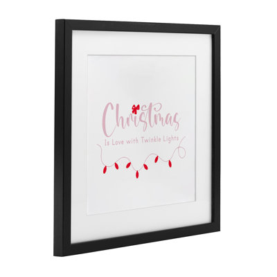 Christmas Is Love with Lights Framed Print Under Glass, design by Lauren Rader