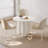 39.37" Modern Cream White Dining Table,Round  Kitchen Table for Kitchen, Bar, Living Room-453712672-453712673