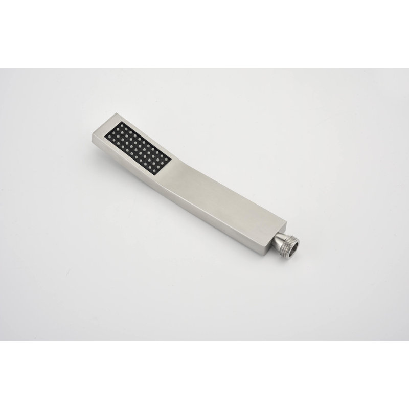Système de douche complet avec valve brute et pomme de douche à pluie, Nickel brossé