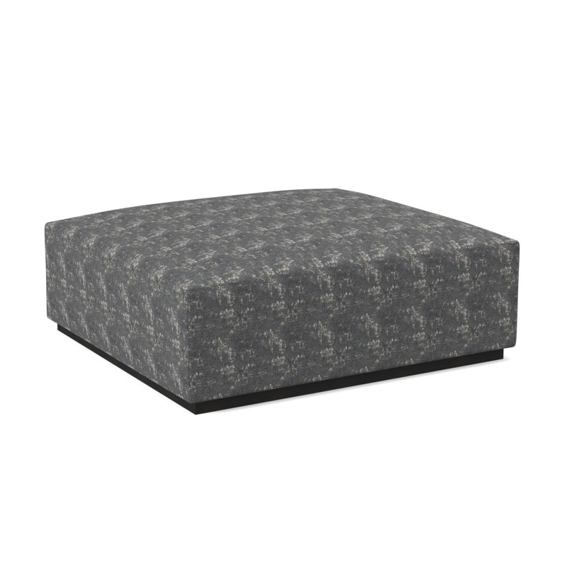 Club Square Ottoman, Espresso, White Caps Fog Viscose