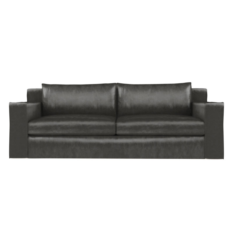 Canapé Mulberry, H 33 po x l 108 po x p 45 po, Lin à tissage carré jacinthe, Brun foncé