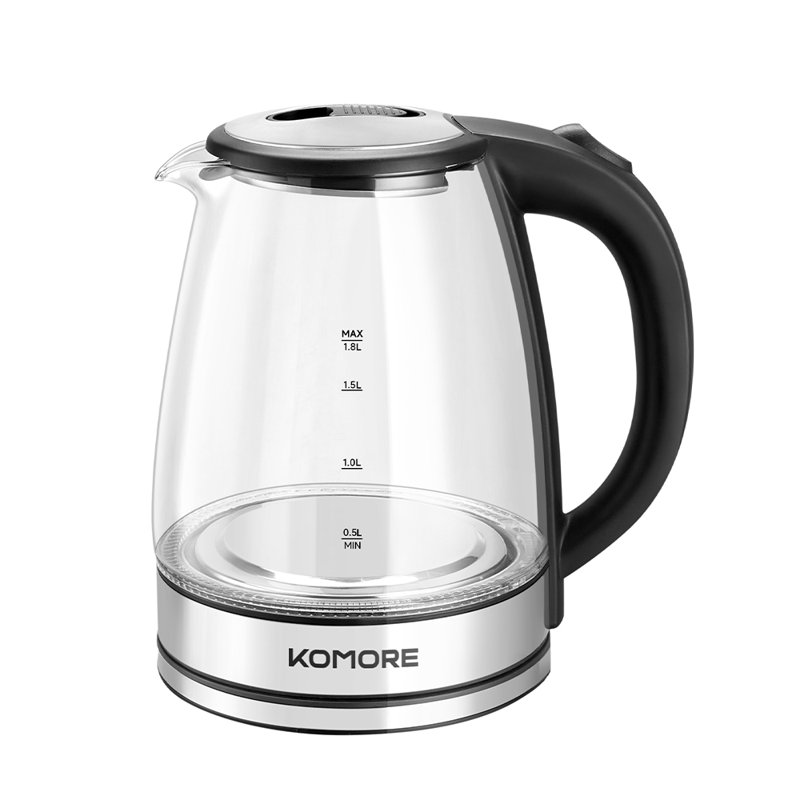17 Stories 1.8L Stainless Steel + Glass Electric Tea Kettle
