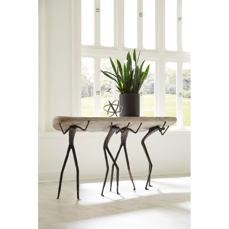 Atlas 60" Black and Gray Stone Console Table