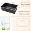 Évier de cuisine noir 33 po - 33 po x 19 po x 10 po à cuve simple en acier inoxydable de calibre 16 avec profondeur de 10 po