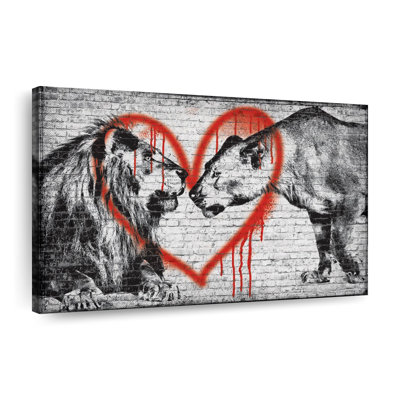 Lion romantique sur toile