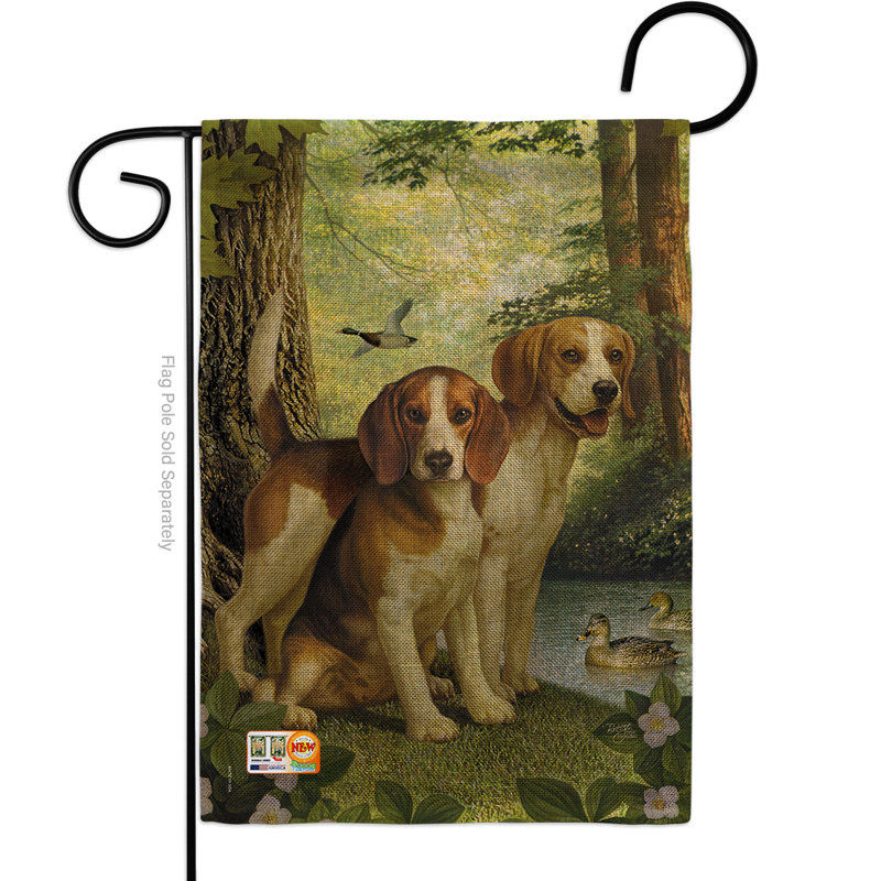 Drapeau de jardin Beagle and Duck