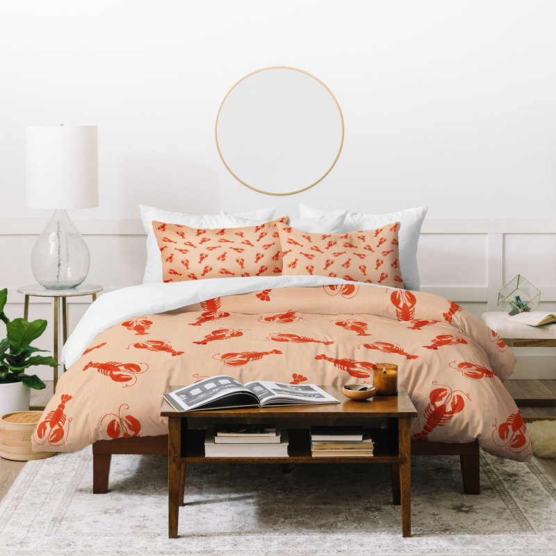 Showmemars Classic Lobsters Pattern Duvet Cover Set