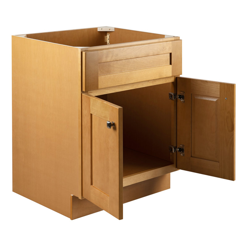 Meuble-lavabo de 24 po Brookings, en bois massif, entièrement assemblé, gris Sherwin Williams® - Design House, 215517, Tanné