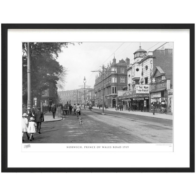 Norwich, Prince Of Wales Road 1919 by Francis Frith - Single Picture Frame Print, 45cm H x 60cm W x 2.3cm D