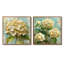 Vintage rétro hortensia beige «Blooms I» - art mural hortensia - ensemble d'art mural traditionnel 2 pièces-698124697-698124703-698124676