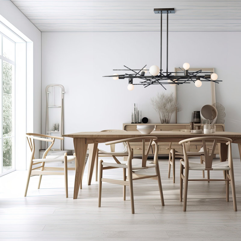 Brindille 8 - Light Kitchen Island Linear Pendant, Modern Brass