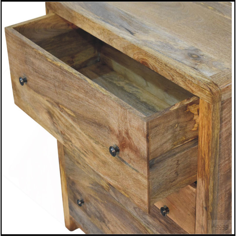 Solid Wood Oakish Three Drawer Chest