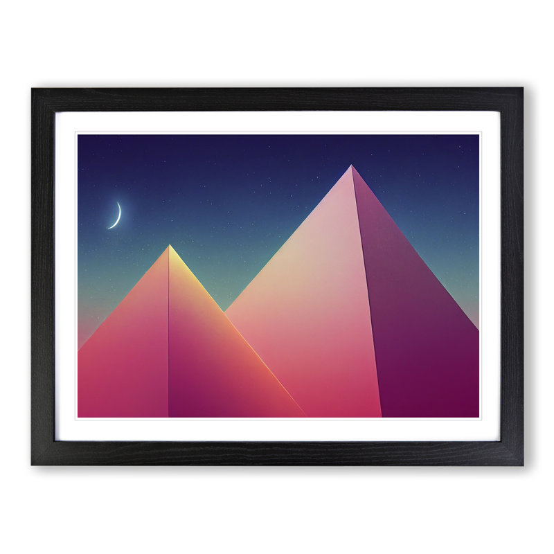 XH1022-6160X Modern Pyramids Vol.3 - Single Picture Frame Print, 34cm H x 46cm W x 2cm D, Black Framed