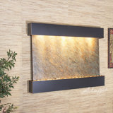 Teton Falls Acrylic Weather Resistant Wall Base Fountain with Light