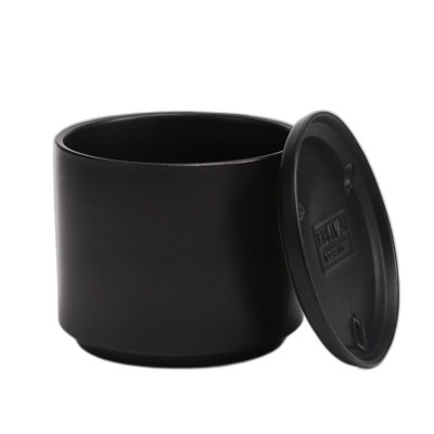 Pot à fleurs avec soucoupe Claudel, 2e génération - 6 po - Noir
