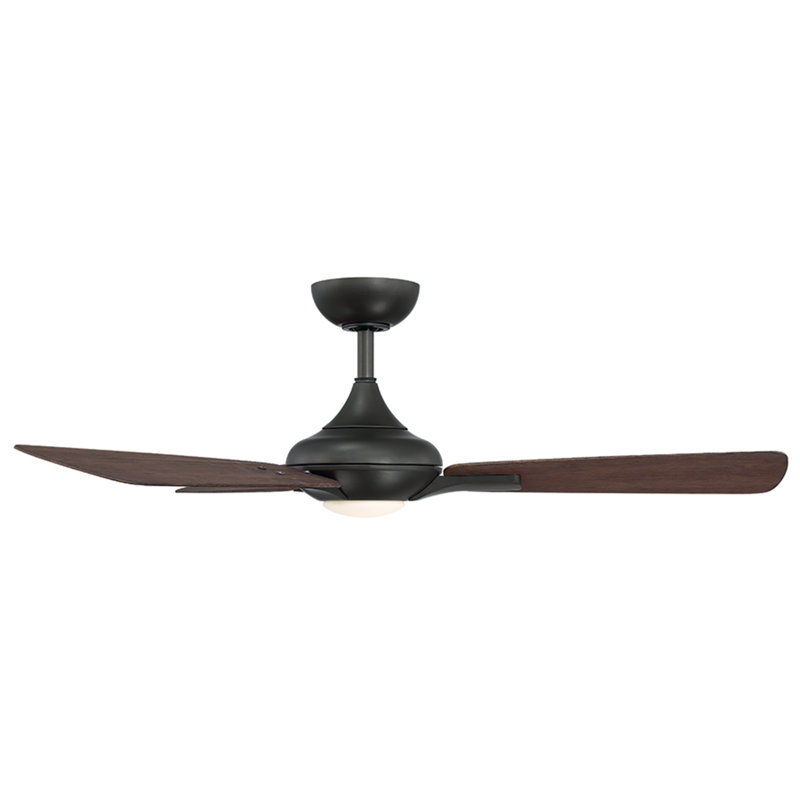 Ventilateur de plafond intelligent d'intérieur / extérieur à 3 pales de 52 po avec télécommande Mykonos et ensemble d'éclairage à DEL inclus
