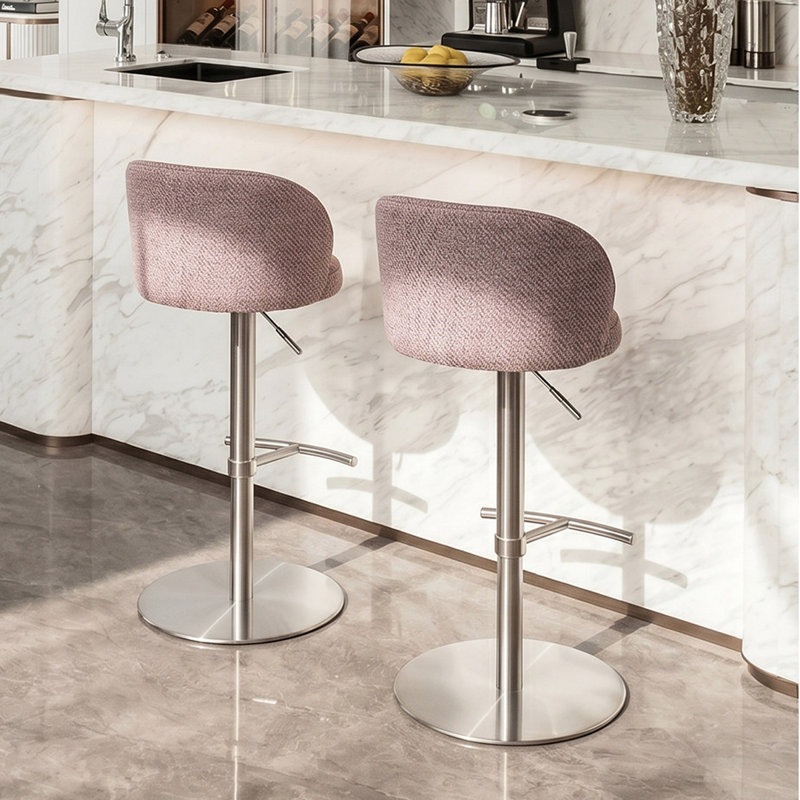 Chaise à dossier solide rose argenté (paquet de 2)