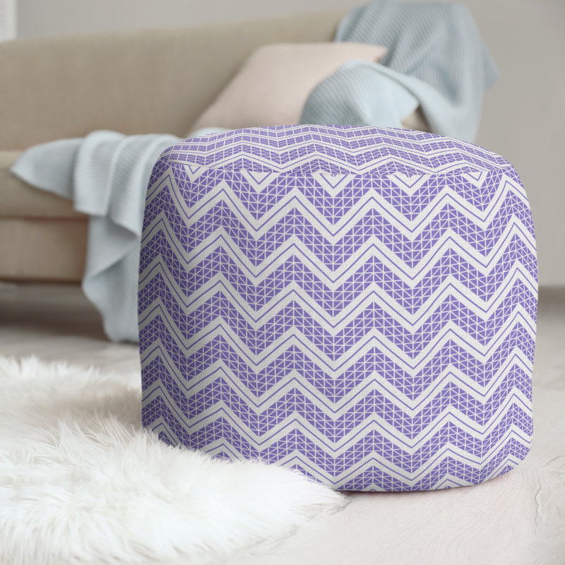 Upholstered Pouf, Light Purple