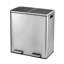 Silver Stainless SteelKitchen Waste System,Recycling Pedal Bin with Double Compartments,2x30L Double Bin for Recycling and Waste with 2Pedal