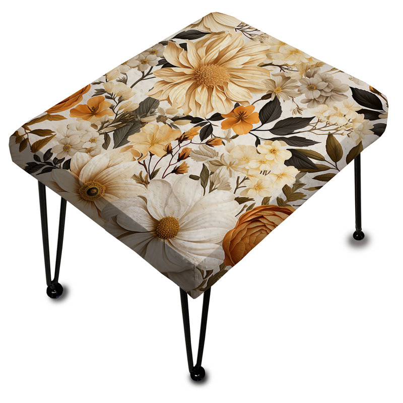 Rustic Floral Warmth Brilliance - Repose-pieds rectangulaire floral