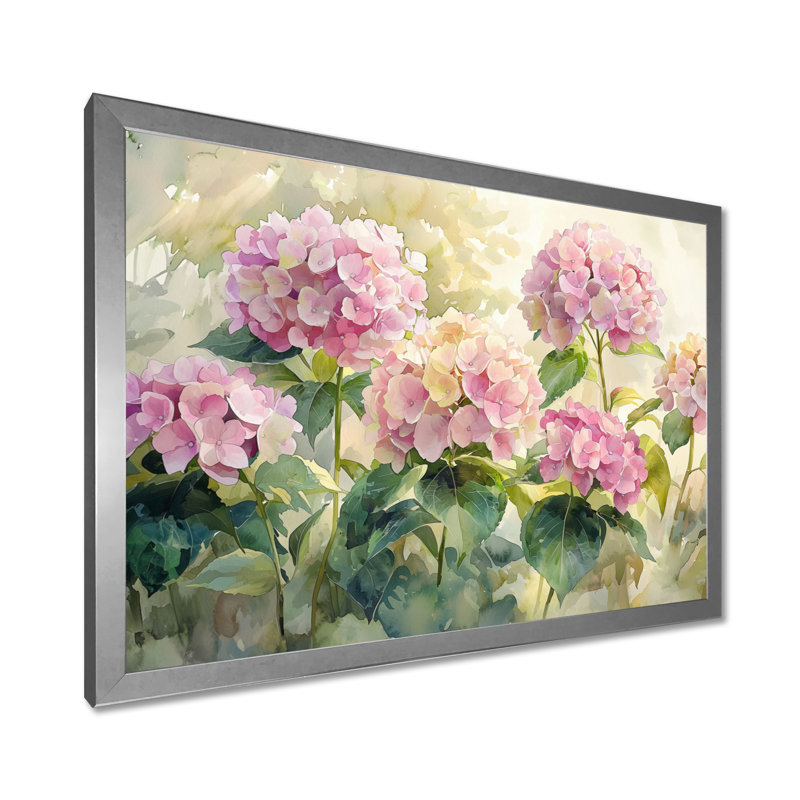 Jadarrion - Floral Wall Art, H 30 po x l 40 po, Reproduction encadrée, Argent argent