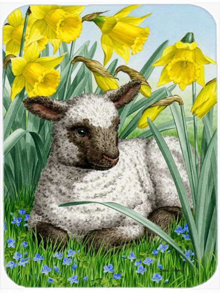 Caroline's Treasures Lamb Glass Cutting Board