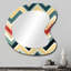 Grand miroir mural irrégulier à motif de chevrons multicolores de couleur douce rétro III-107230230