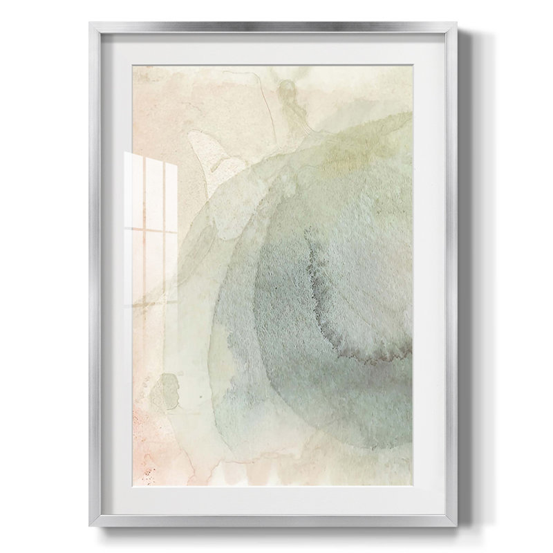 «Softwash Abstract I», impression encadrée, Argent argent