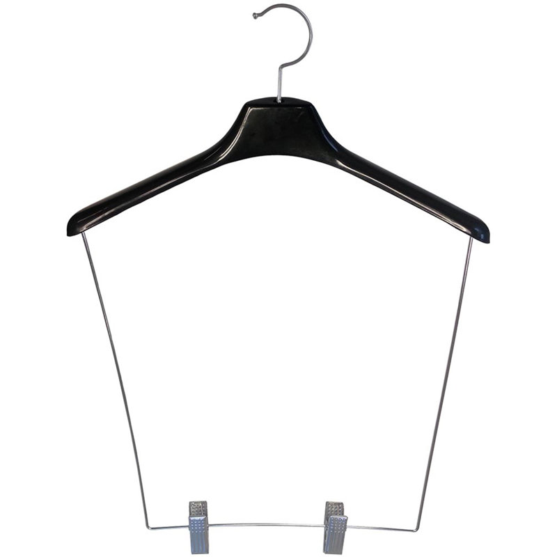 Plastic Hangers With Clips for Tie/Belt, Black