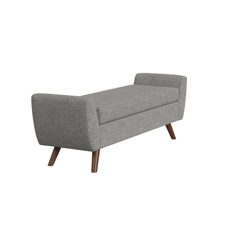 Banc de rangement rembourré Amsi, Gris rocher lunaire