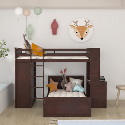 Giorgina Twin over Twin 2 Drawer Bunk Bed with Shelves by Harriet Bee -  AD163DDAC08C4CD8940253738964F706