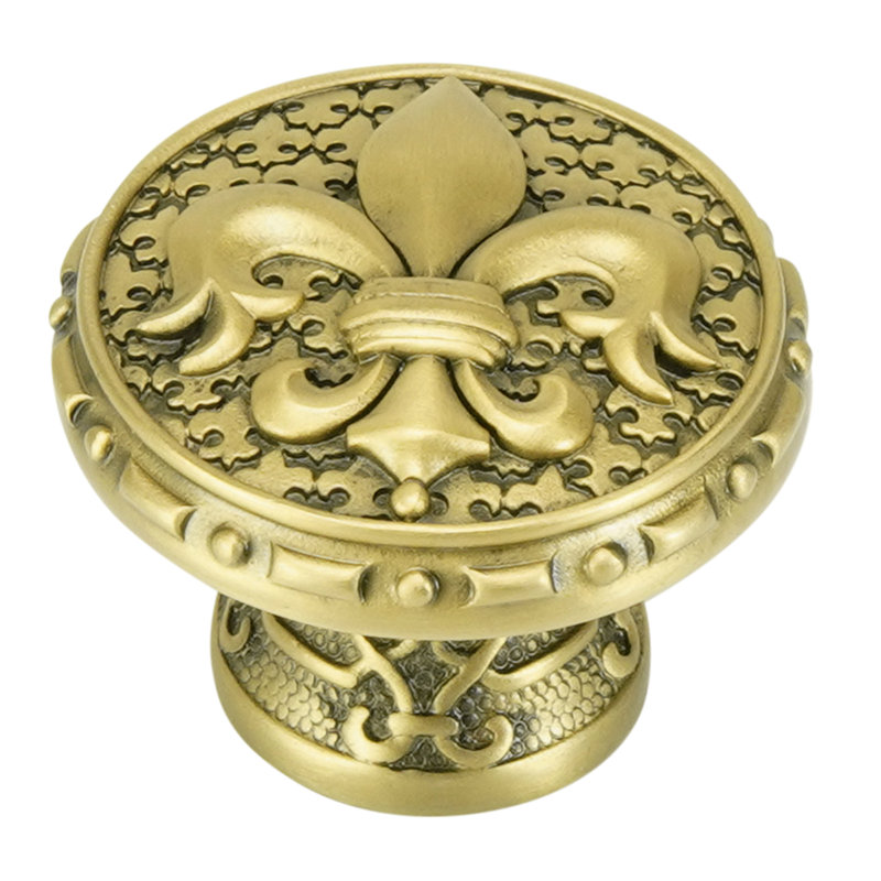 FLEUR DE LIS KNOB; FLORENTINE , Gold