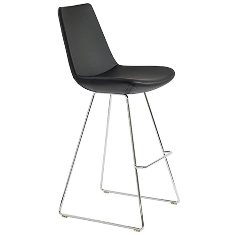 Shinkle Upholstered Counter Stool, White, Bar Stool (29'' Seat Height)