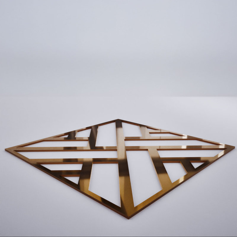 Petits panneaux muraux décoratifs en acrylique Killeen, petit, l 11 3/8 po x H 11 3/8 po x T 1/8 po, miroir bronze