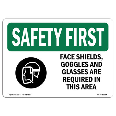 Signe de lunettes de protection faciales