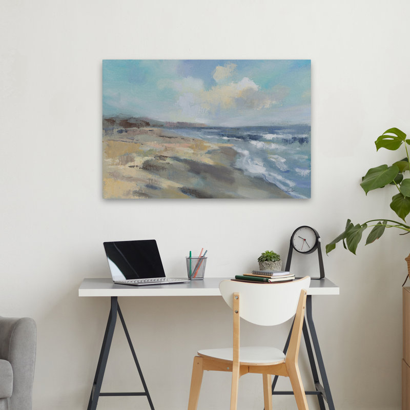 Plage contemporaine et côtière du matin, H 36 po x l 24 po