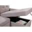 Canapé-lit modulaire gris avec chaise de chargement et de rangement 84 po, coutures dodues