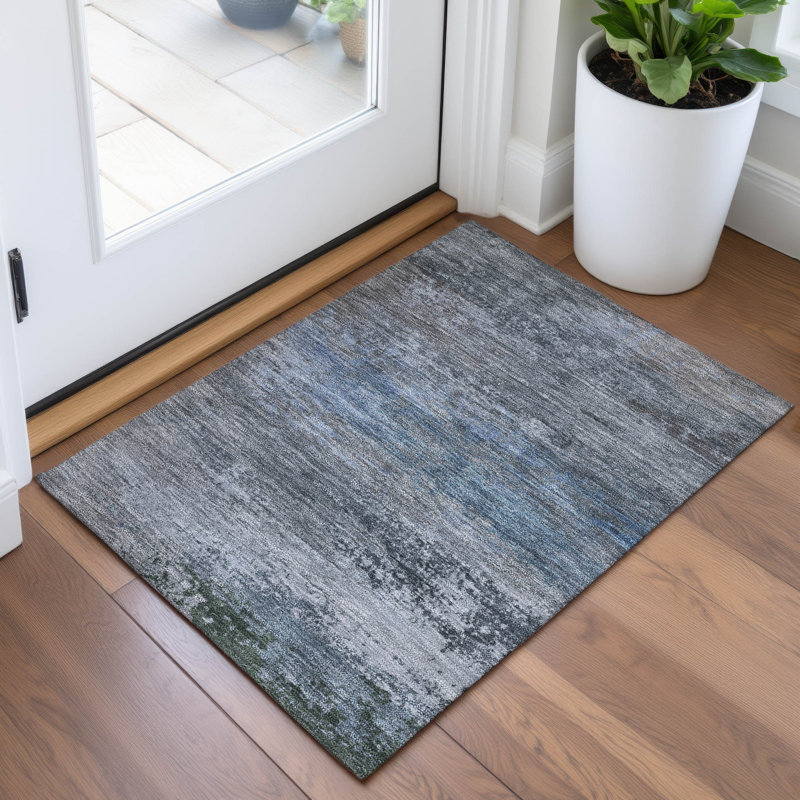 Xhevrie Abstract Indoor / Outdoor Rug, Rectangle 1'8" x 2'6"