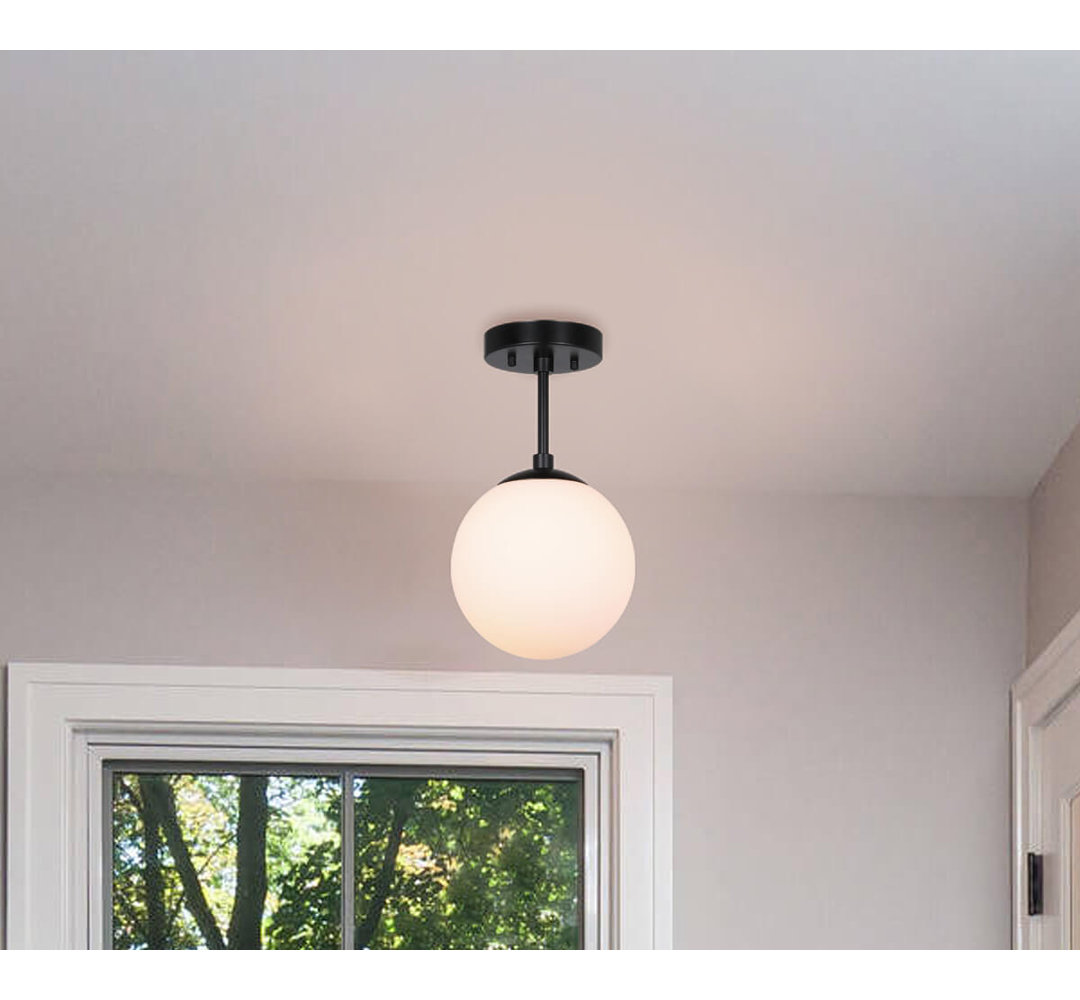 Andren Flush Light 1 Light Semi Flush Mount Ceiling Light, Globe Ceiling Light Longshore Tides Fixture 