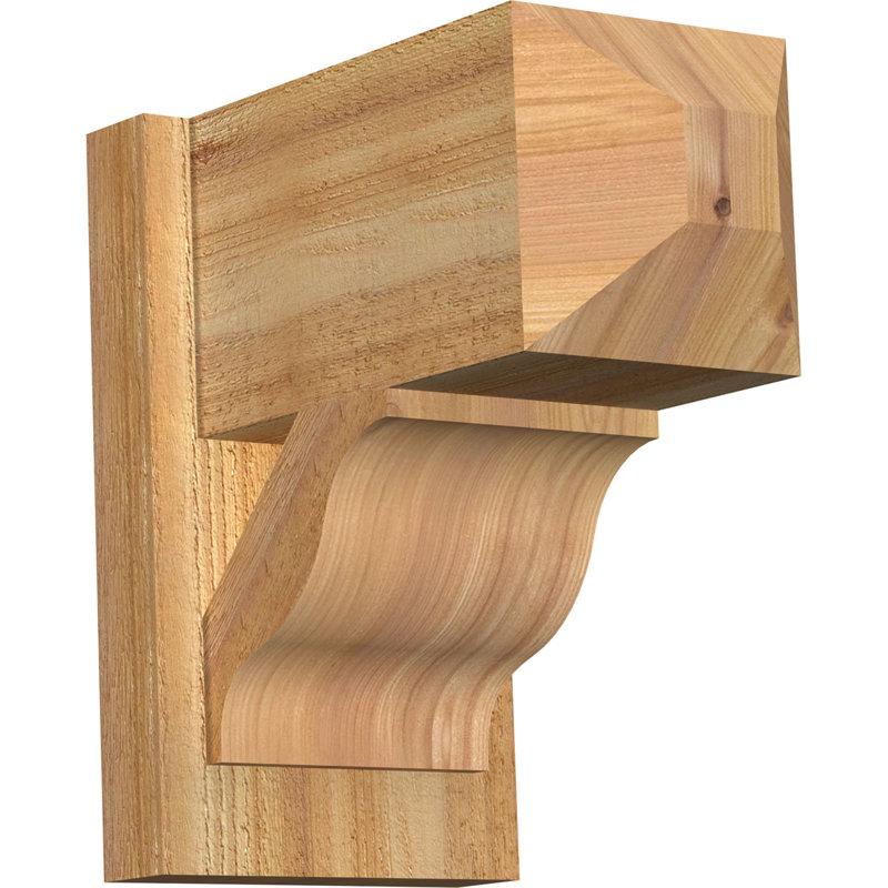 Persienne en bois rustique Funston Craftsman, P 30 po x H 38 po, Cèdre rouge de l'Ouest l 5 1/2 po (lisse)