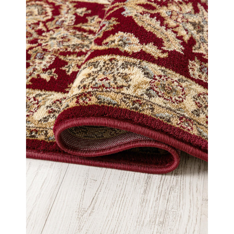 Niles Oriental Beige/Brick Area Rug, Oval 4'1" x 6'1"