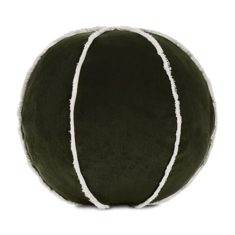 Holiday Traditional Circular Pillow Cover & Insert, Green