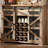 Lavorn 70" Tall Vintage Bar Cabinet with Hutch, Sliding Barn Door, LED Lights, Wine Rack, Outlets, and Pegboard-886686245