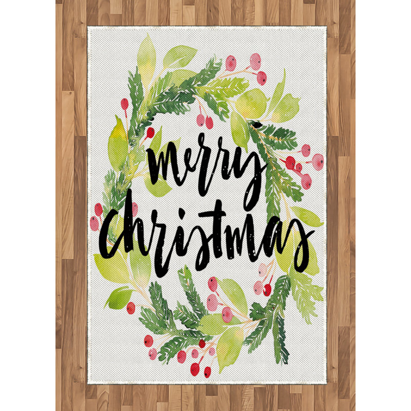 Christmas High Density Long Fiber Poly Threads Decorative Area Rug Carpet, Rectangle 4' x 5'8"