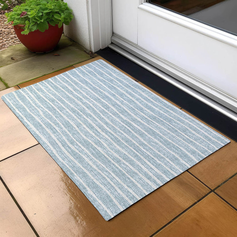 Loreen Washable Striped Indoor / Outdoor Rug, Rectangle 1'8" x 2'6"