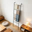 5-Tier Black Metal Leaning Ladder for Blankets & Towels