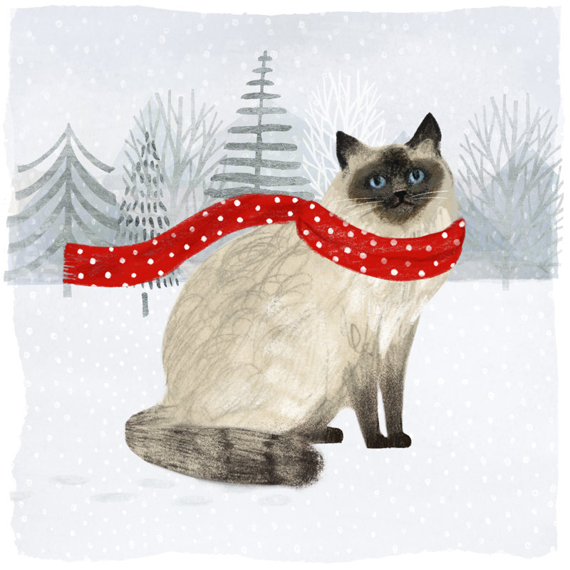 Christmas Cats & Dogs III by Victoria Borges - Wrapped Canvas Painting, 76cm H x 76cm W x 3.8cm D