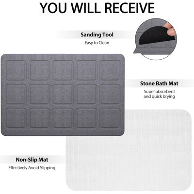 Large Diatomaceous Earth Stone Bath Mat