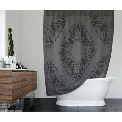 Rideau de douche simple en Damas Glendo